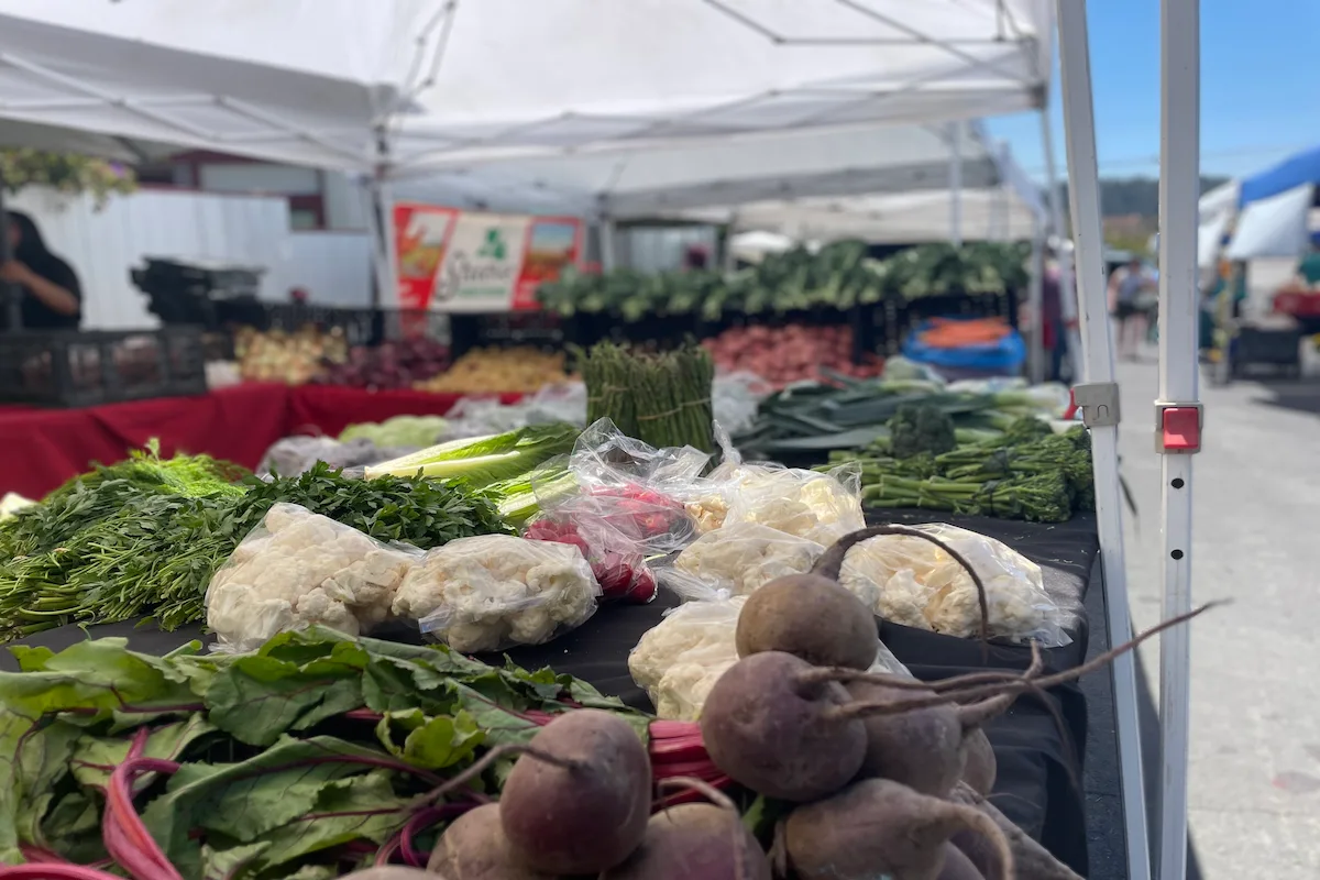 Kensington Farmers' Market vegetable array.